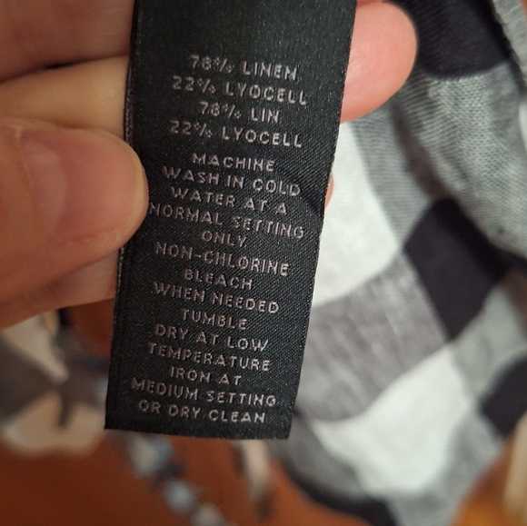 Saks Fifth Avenue Linen Lyocell Blend Belted Asymmetrical Hem Blouse Ladies XL - Picture 5 of 6